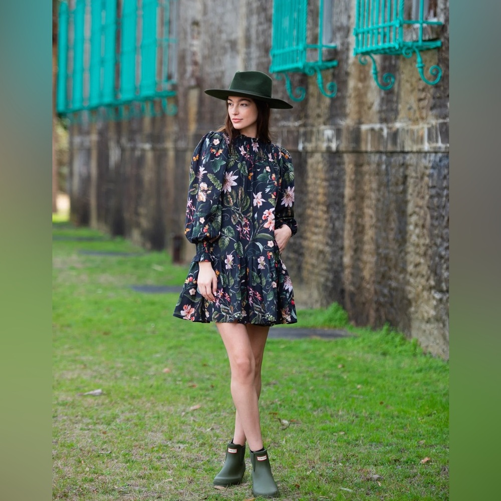 Olivia James The Label Lucy Floral Dress Long Sleeve XL‎ MISSING SASH